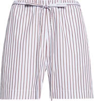 LOULOU DE SAISON Lory Stripe Cotton Poplin Drawstring Shorts