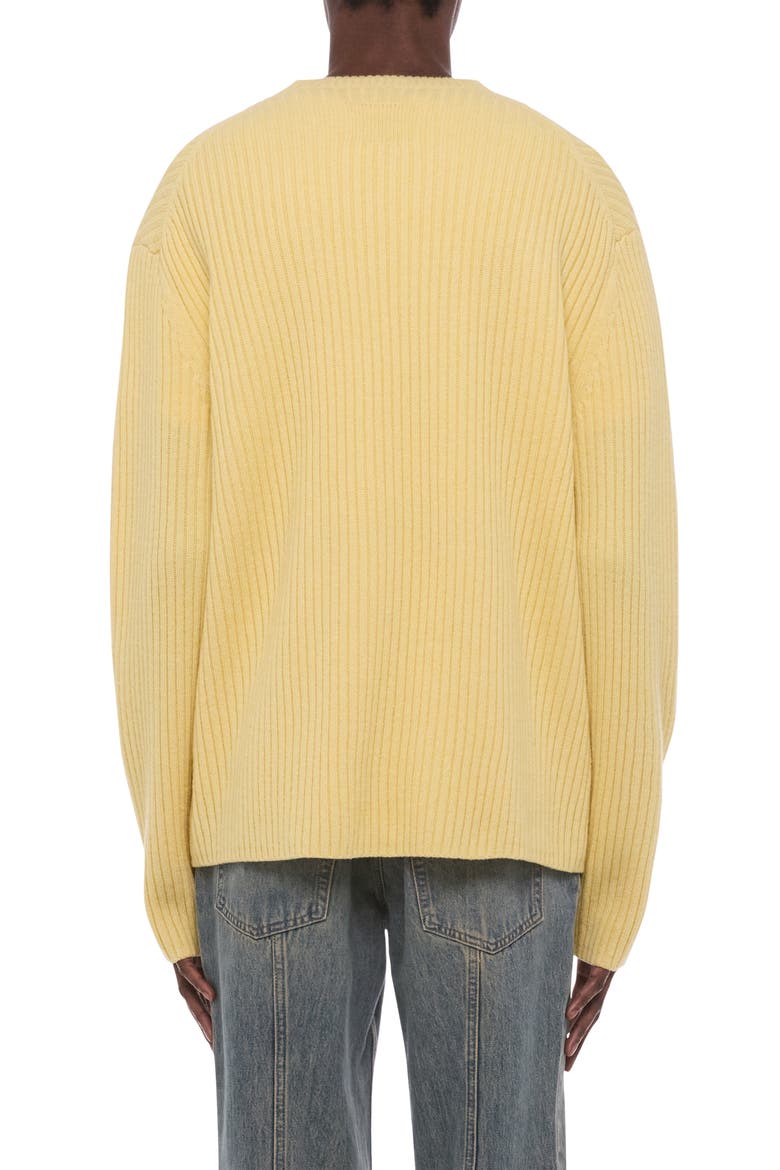 Ribbed Wool Cardigan, Alternate, color, SUNLIGHT