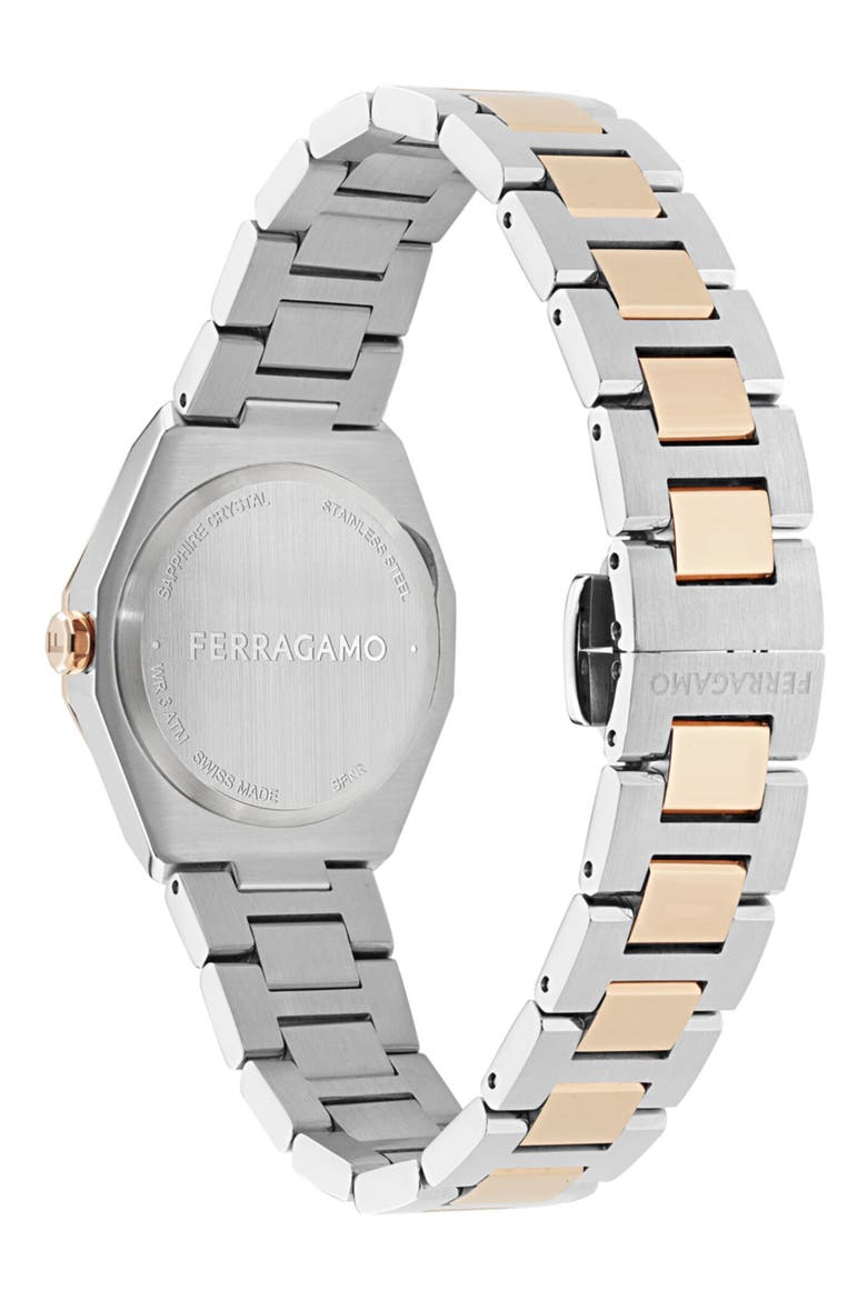 Edge Bracelet Watch, 28mm, Alternate, color, WHITE/ TWO TONE