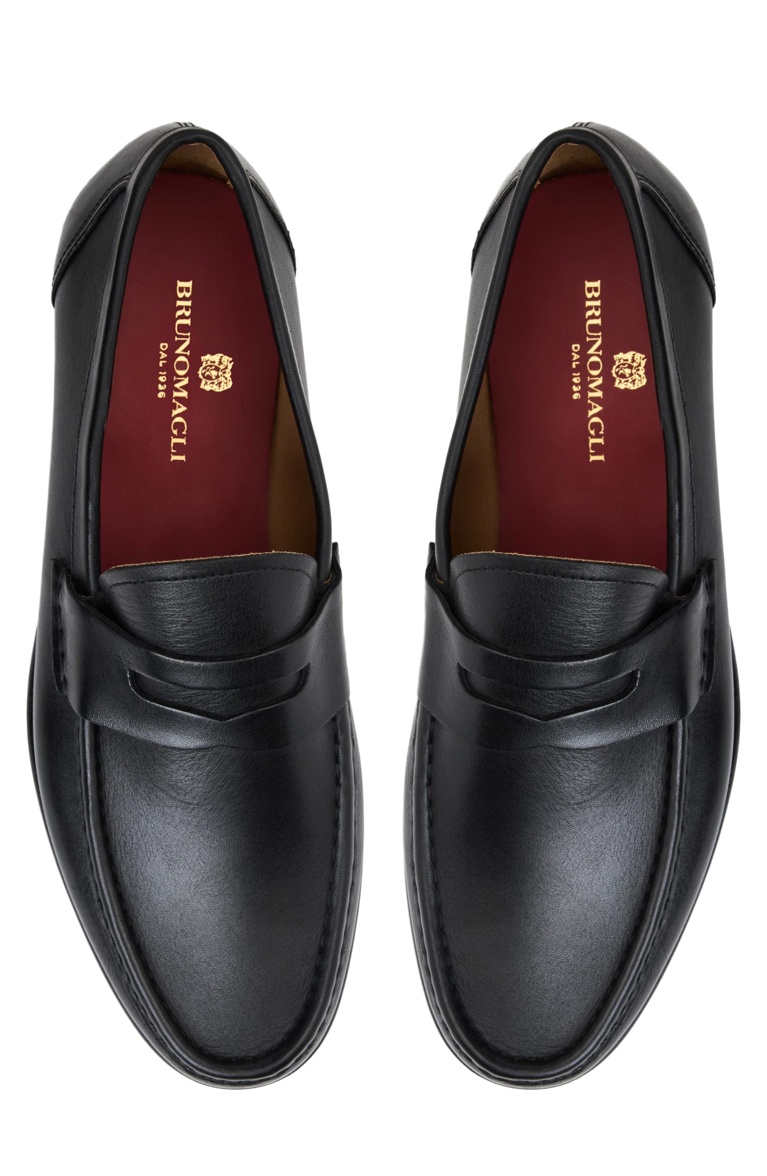 Bruno Magli Lombardo Wrapped Moc Toe Penny Loafer, Alternate, color, 