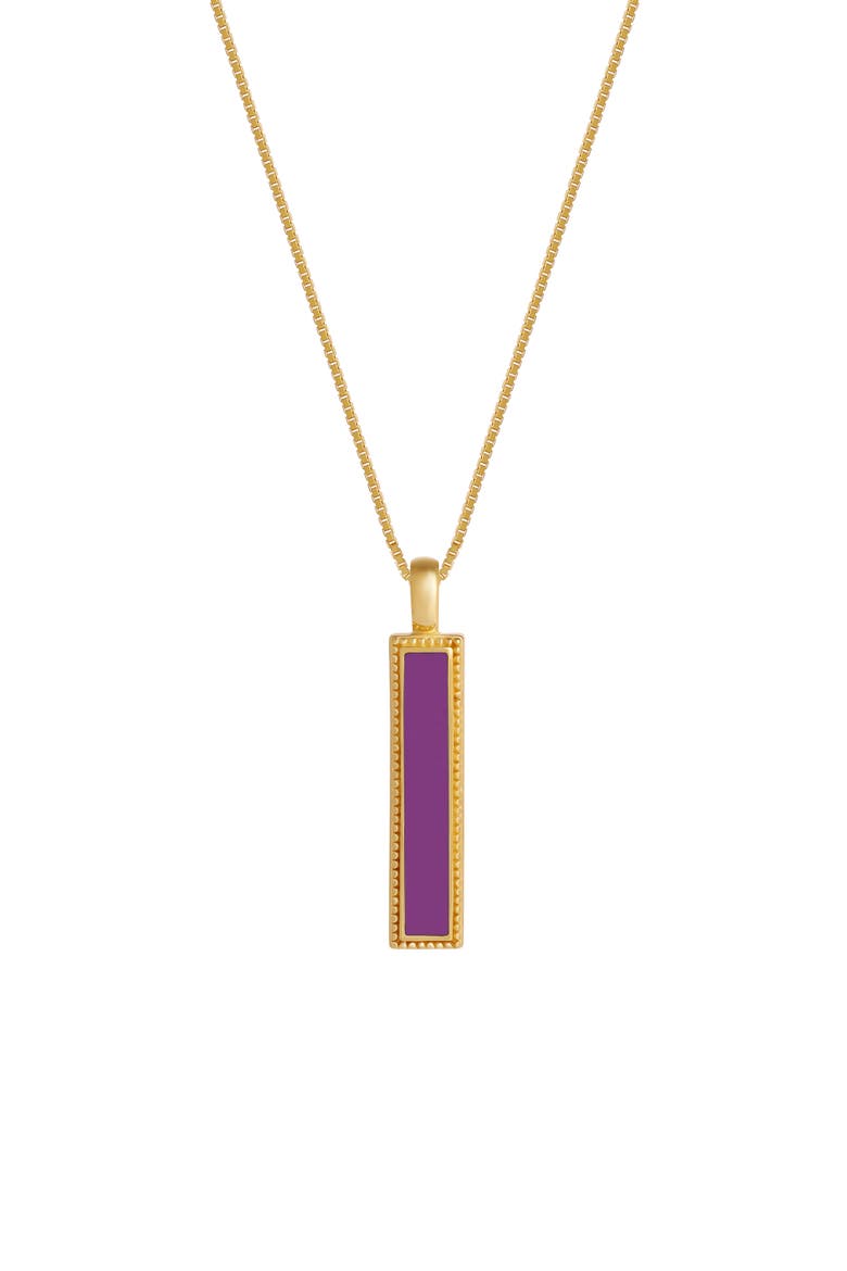Harmonious Path Amethyst Peace Charm Gold Necklace, Main, color, Gold/Purple