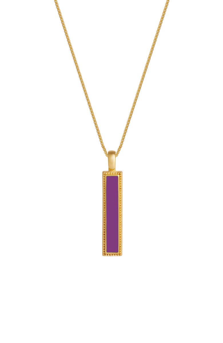 Karma and Luck Harmonious Path Amethyst Peace Charm Gold Necklace, Main, color, Gold/Purple