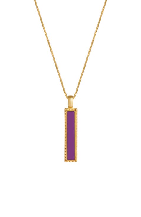 Harmonious Path Amethyst Peace Charm Gold Necklace
