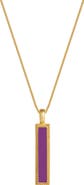 Karma and Luck Harmonious Path Amethyst Peace Charm Gold Necklace