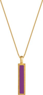 Karma and Luck Harmonious Path Amethyst Peace Charm Gold Necklace