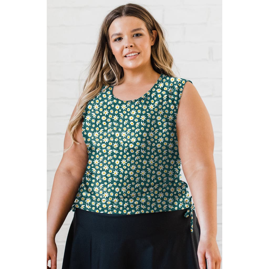Calypsa Plus Size Closed Back Maya Swim Top In Green