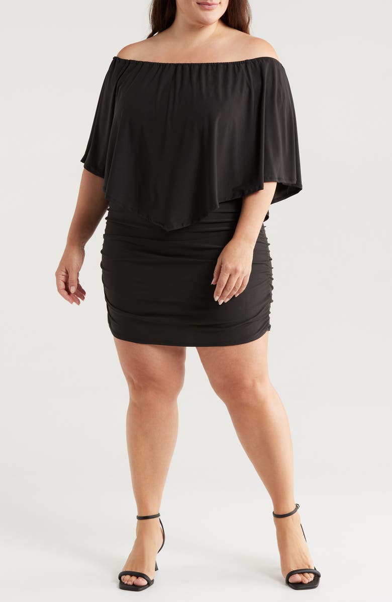 24seven Comfort Apparel Convertible Neck Body-Con Dress, Main, color, Black