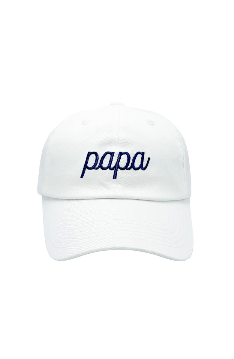 Bits & Bows Papa Adult Baseball Hat, Main, color, White