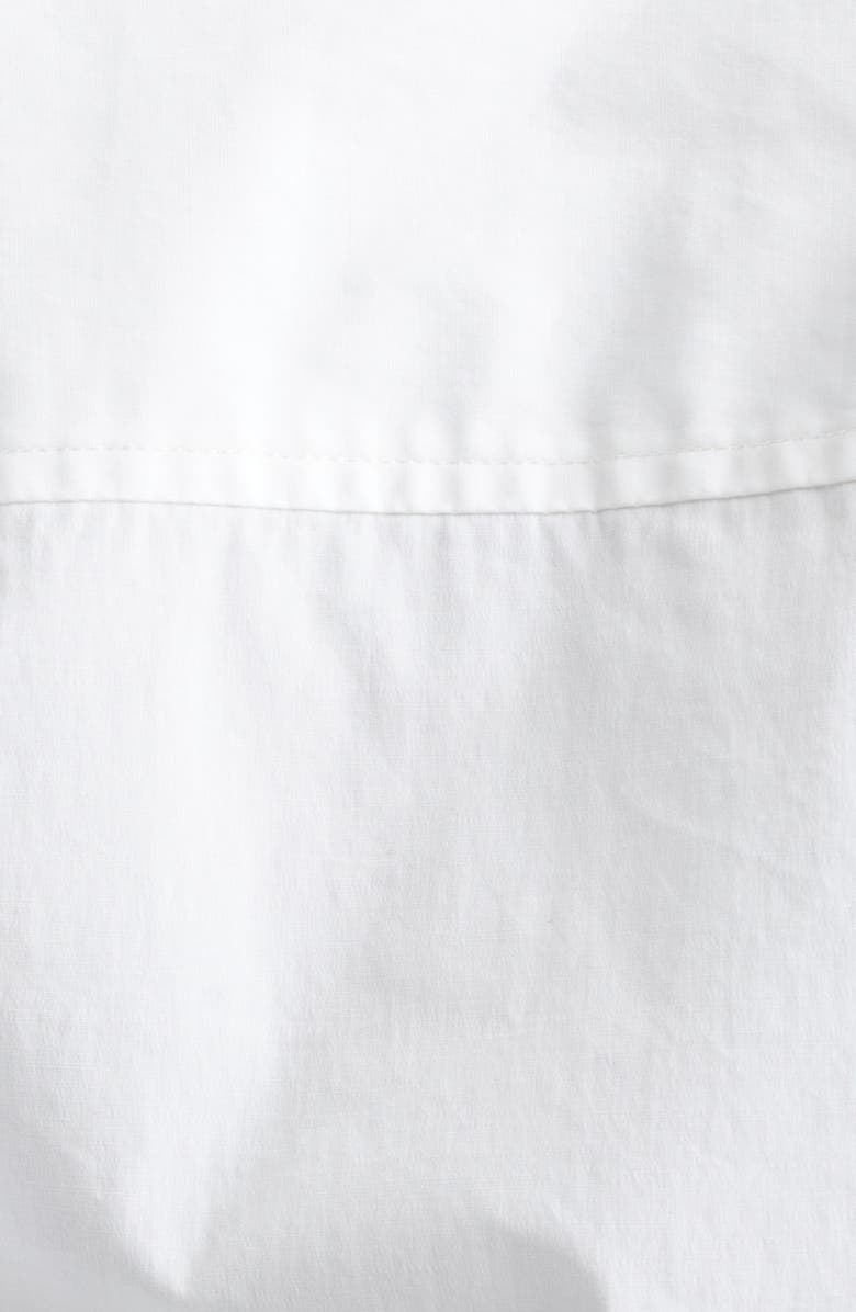 Alexander Wang Zip Cinch Long Sleeve Stretch Cotton Mini Shirtdress, Alternate, color, White