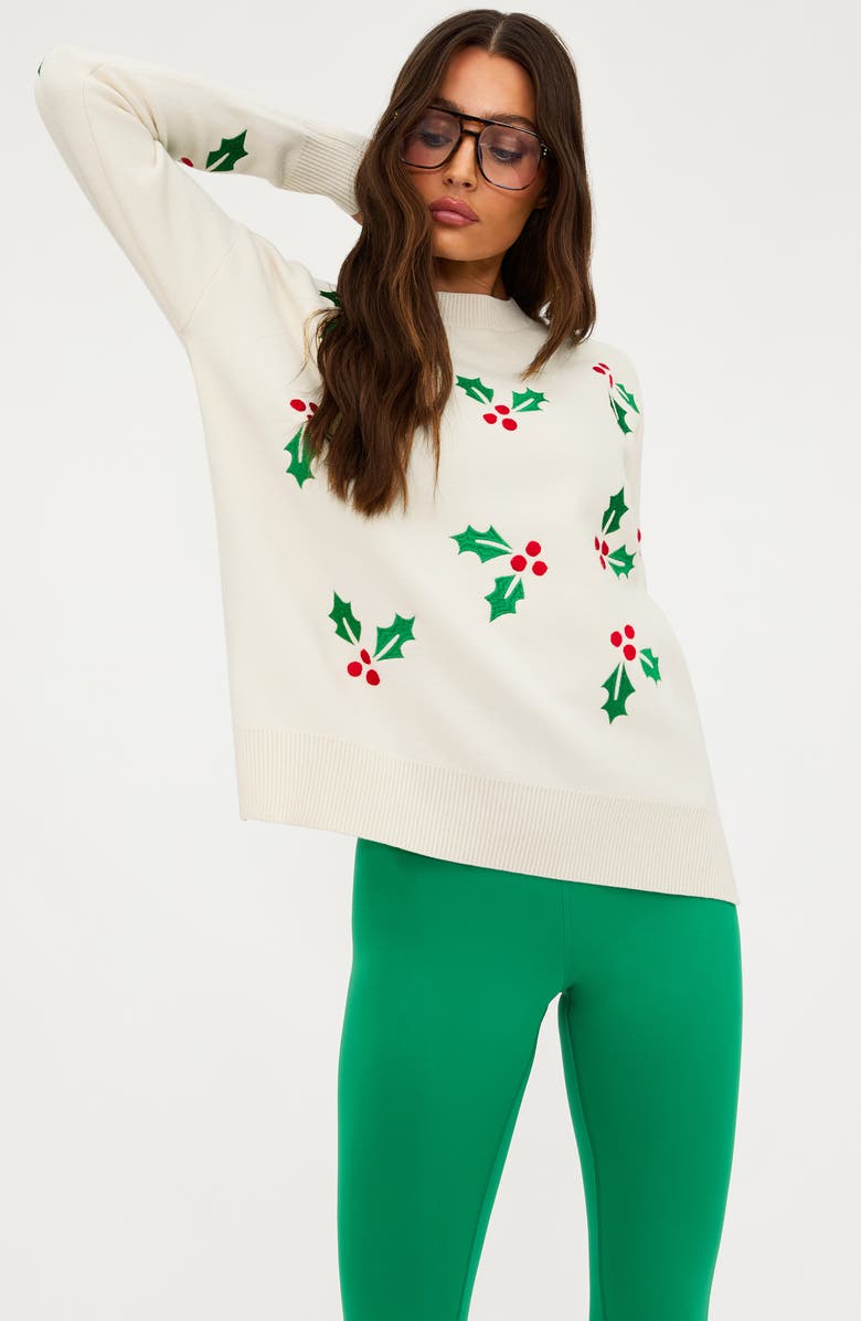 Beach Riot Callie Frosted Holly Sweater, Alternate, color,