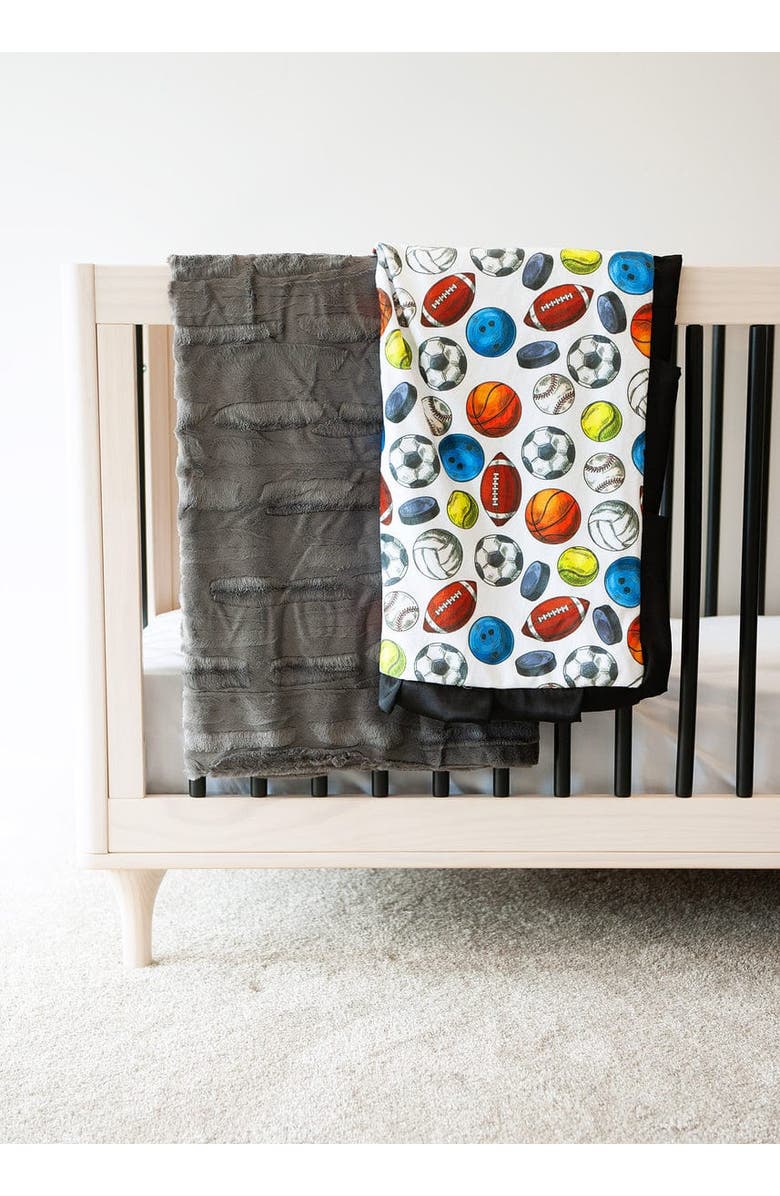 Minky Couture Sorbet Charcoal Blanket, Alternate, color, Gray