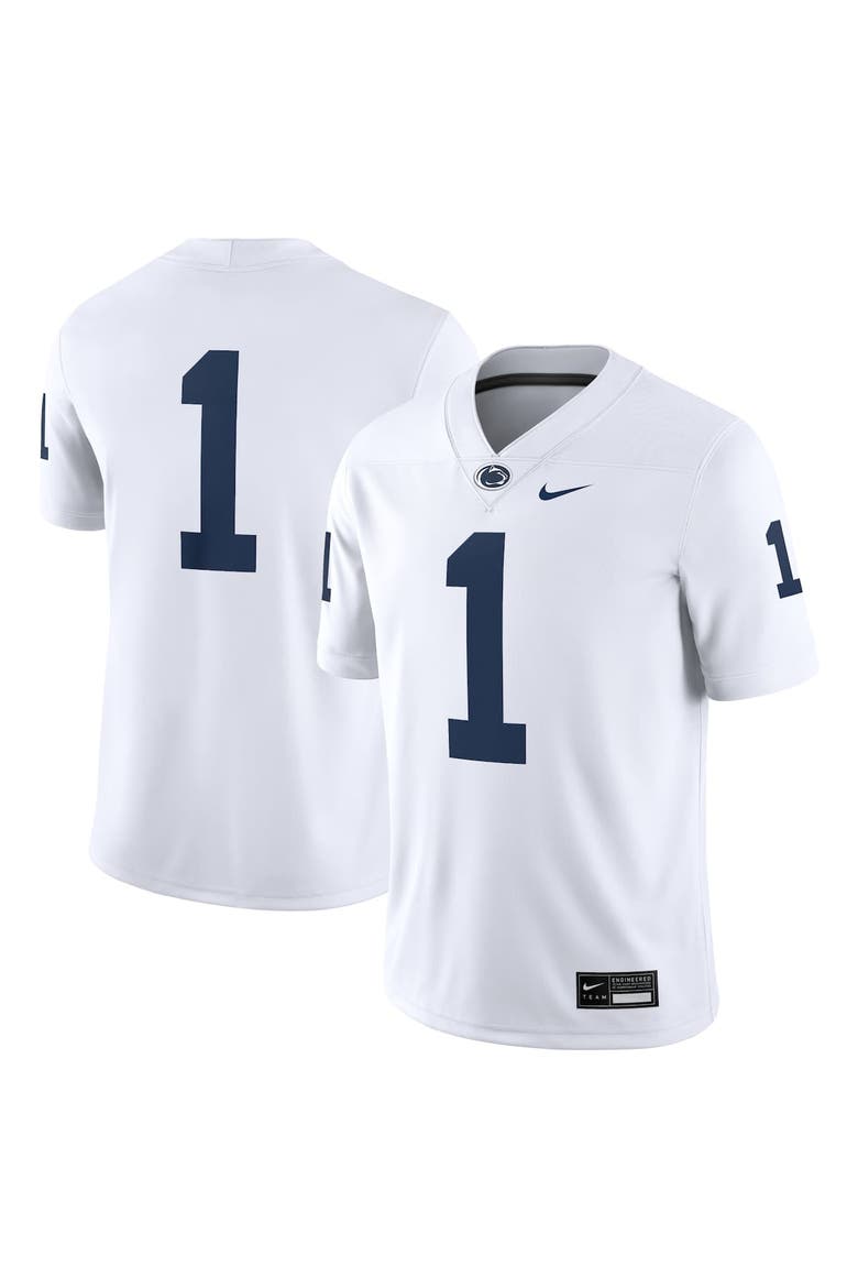 Men's Nike #1 White Penn State Nittany Lions Game Jersey, Main, color, White