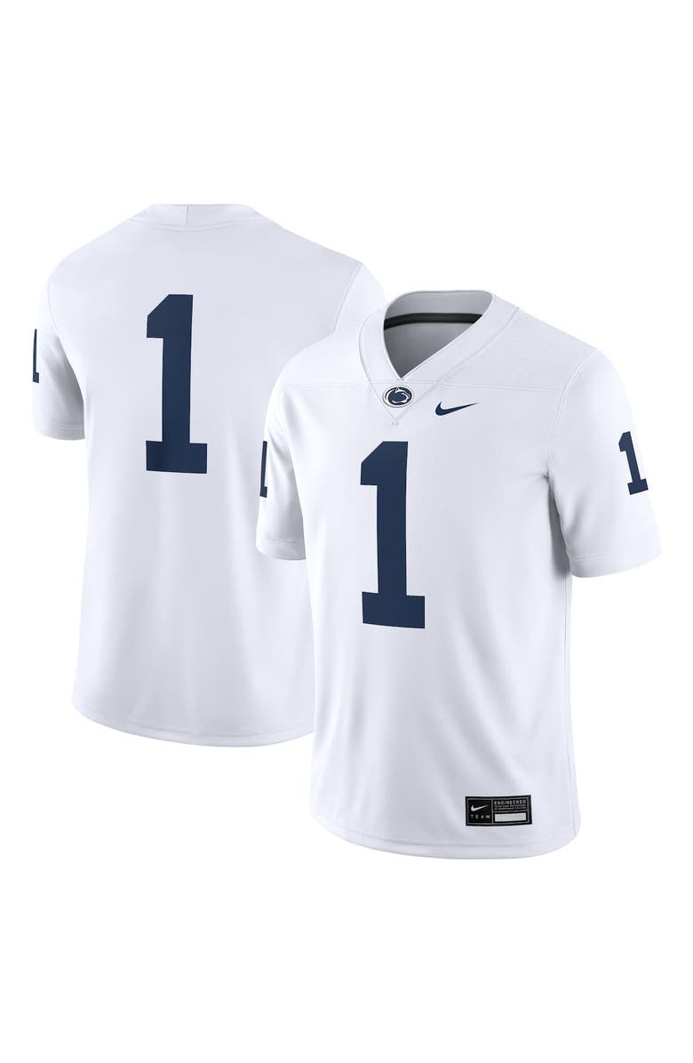 Nike Men's Nike #1 White Penn State Nittany Lions Game Jersey, Main, color, White