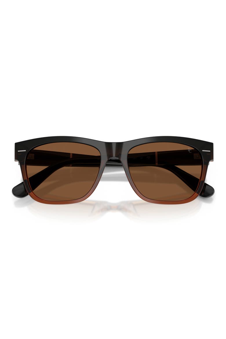 55mm Polarized Pillow Sunglasses, Alternate, color, LIGHT BROWN