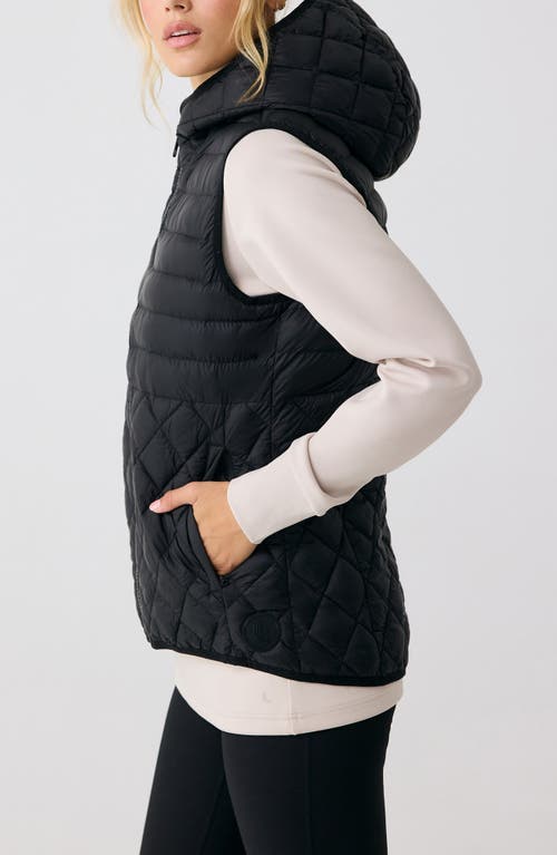 Lole The Base Water Repellent Insulated Hooded Vest In Black