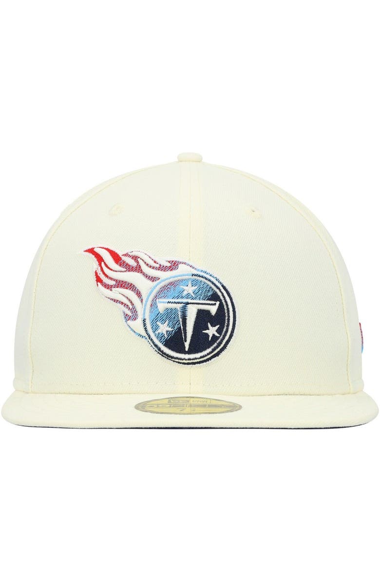 New Era Men's New Era Cream Tennessee Titans Chrome Color Dim 59FIFTY Fitted Hat, Alternate, color, Cream