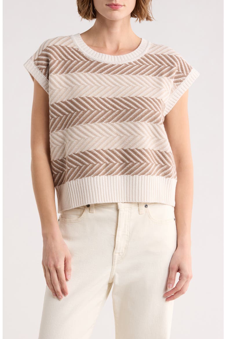Mary Anne Stripe Sweater Vest, Main, color, BEIGE/ MULTI