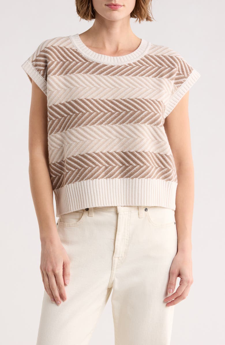 Splendid Mary Anne Stripe Sweater Vest, Main, color, Beige/ Multi