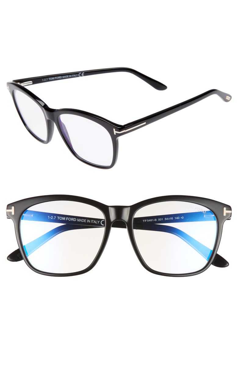 TOM FORD 54mm Blue Block Optical Glasses, Main, color, 