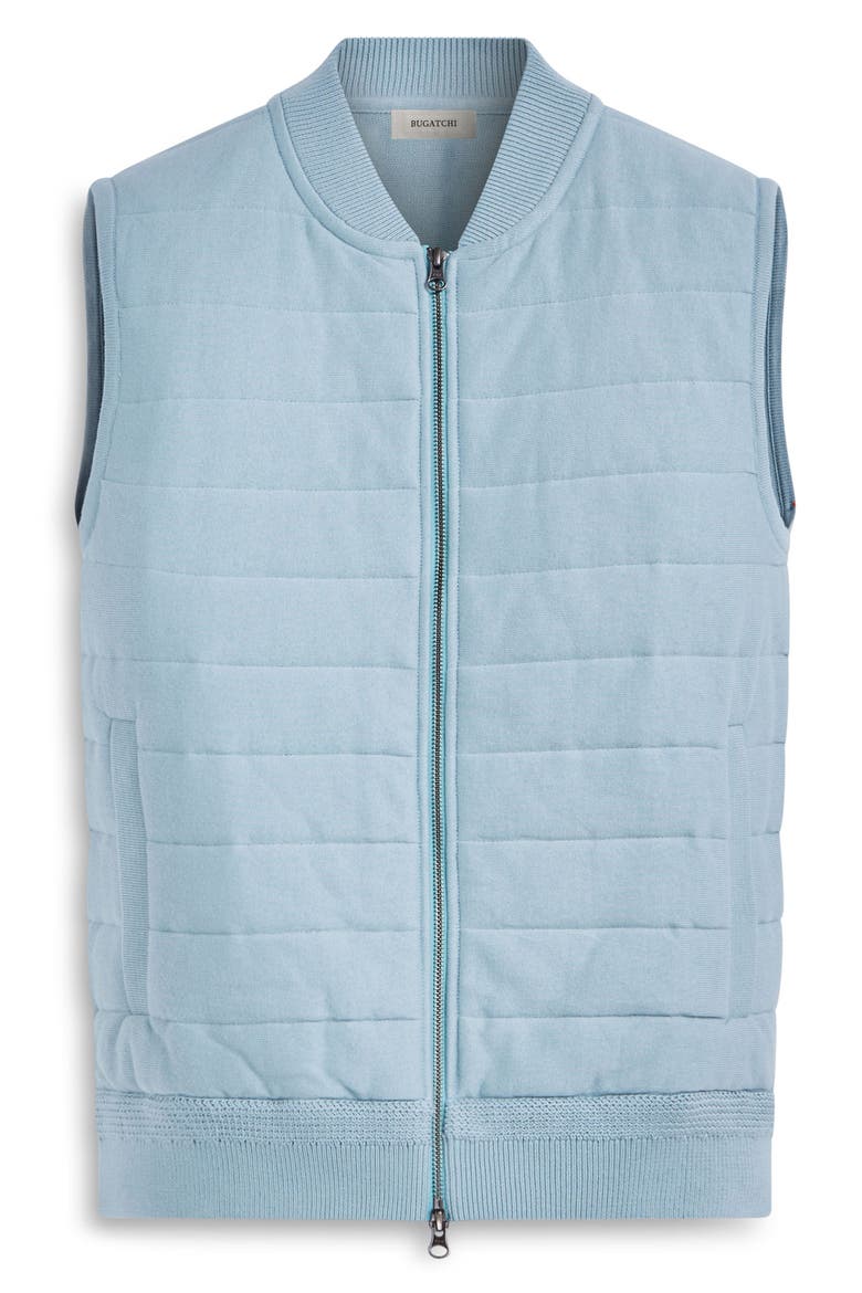Quilted Cotton Zip Sweater Vest, Alternate, color, SEAFOAM