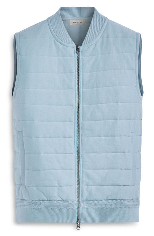 Bugatchi Quilted Cotton Zip Sweater Vest In Blue