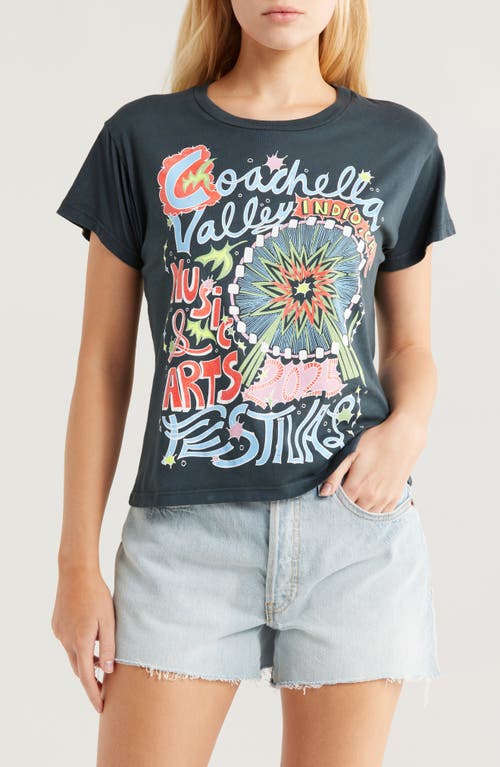 Daydreamer x Coachella Solo Ferris Wheel Cotton Graphic T-Shirt in Vintage Black 