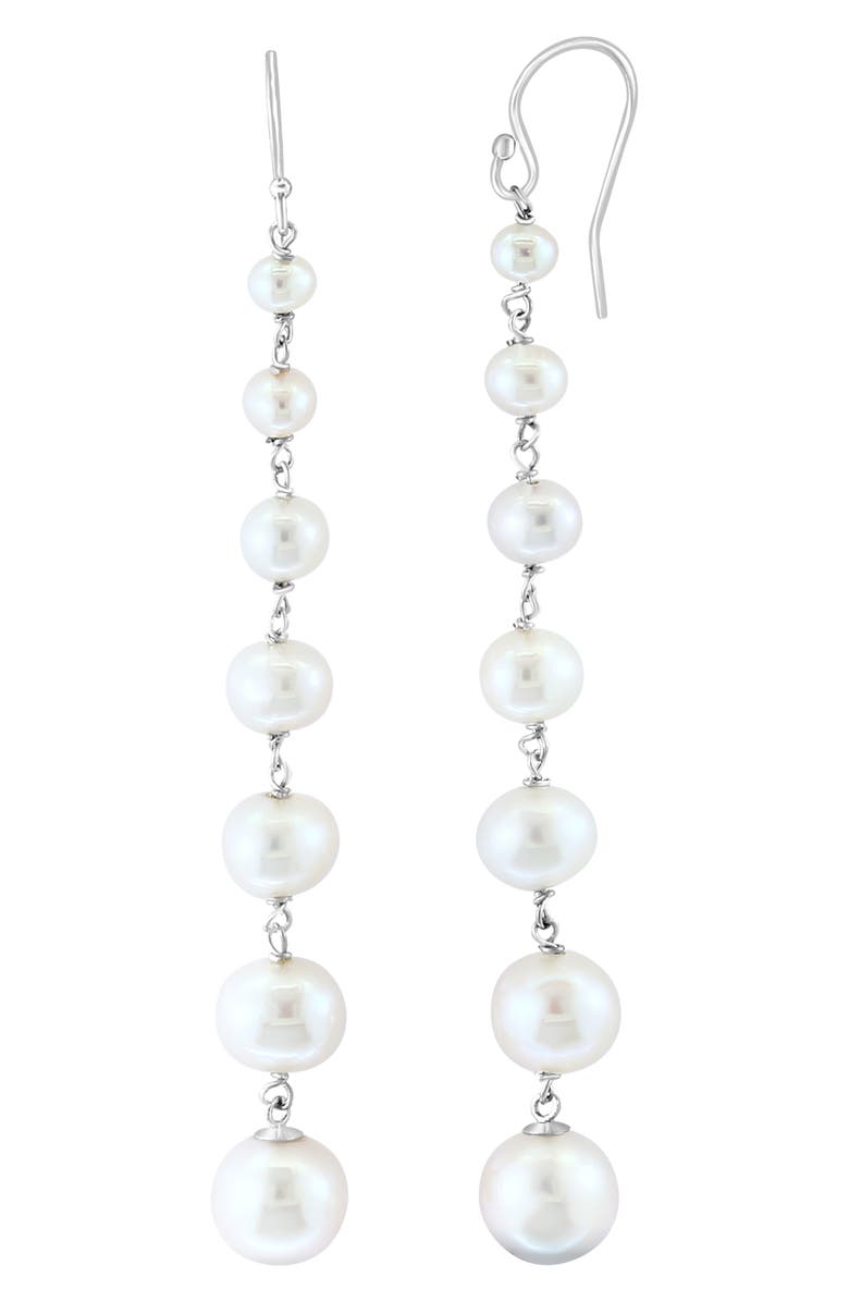 EFFY Sterling Silver 3–9mm Graduated Freshwater Pearl Drop Earrings, Alternate, color,