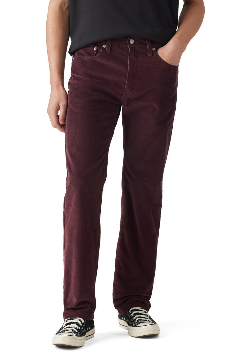 505™ Regular Corduroy Straight Leg Jeans, Main, color, DEEP BURGUNDY
