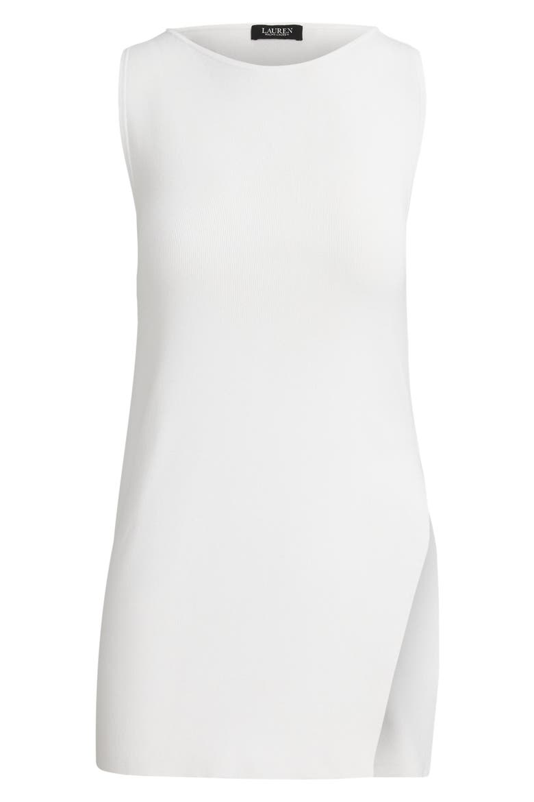 Sleeveless Side Slit Tunic, Alternate, color, WHITE