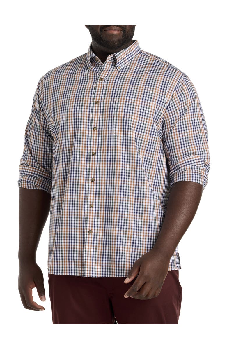 Harbor Bay by DXL Big & Tall Easy-Care Check Sport Shirt, Main, color, 