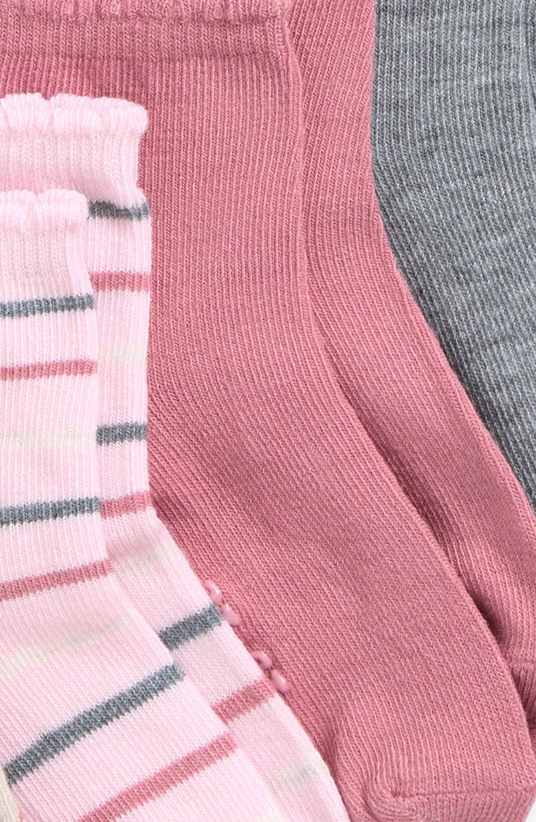 Capelli New York Bows Assorted 10-Pack Gripper Crew Socks, Alternate, color, Ivory Combo