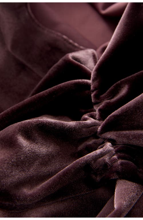 Next One-shoulder Velvet Maxi Dress In Brown