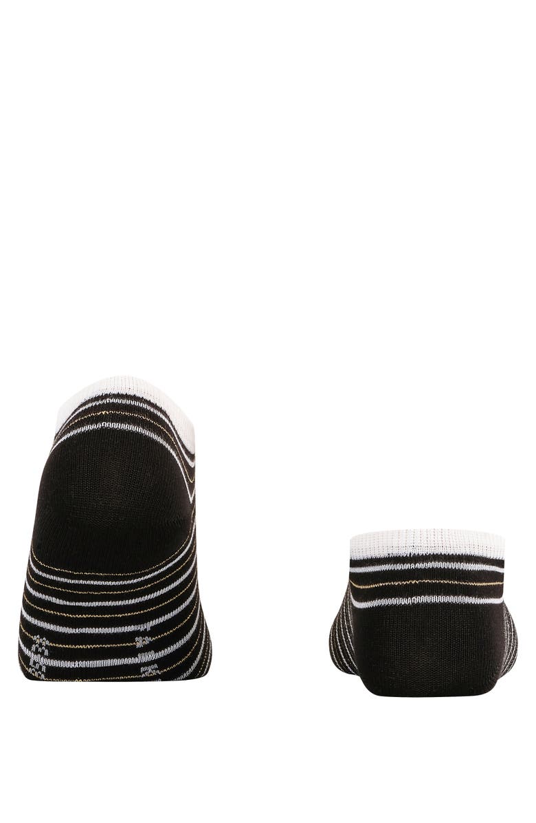 Falke Stripe Shimmer Sneaker Socks, Alternate, color, Black