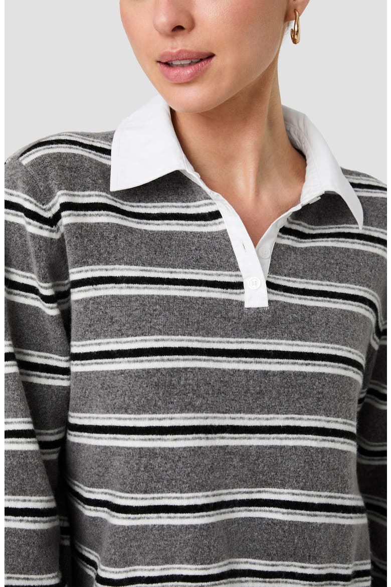 Yulia Stripe Polo Sweater, Alternate, color, CAMPUS STRIPE