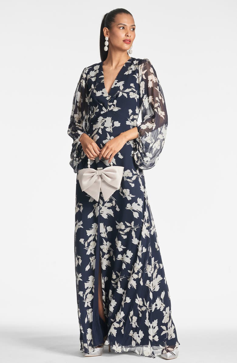 Sachin & Babi Jenny Floral Balloon Sleeve Gown, Alternate, color, 