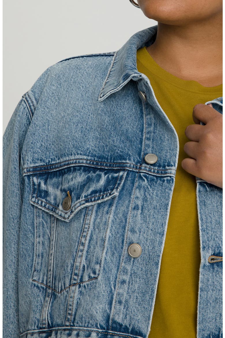 Crop Denim Jacket, Alternate, color, BLUE