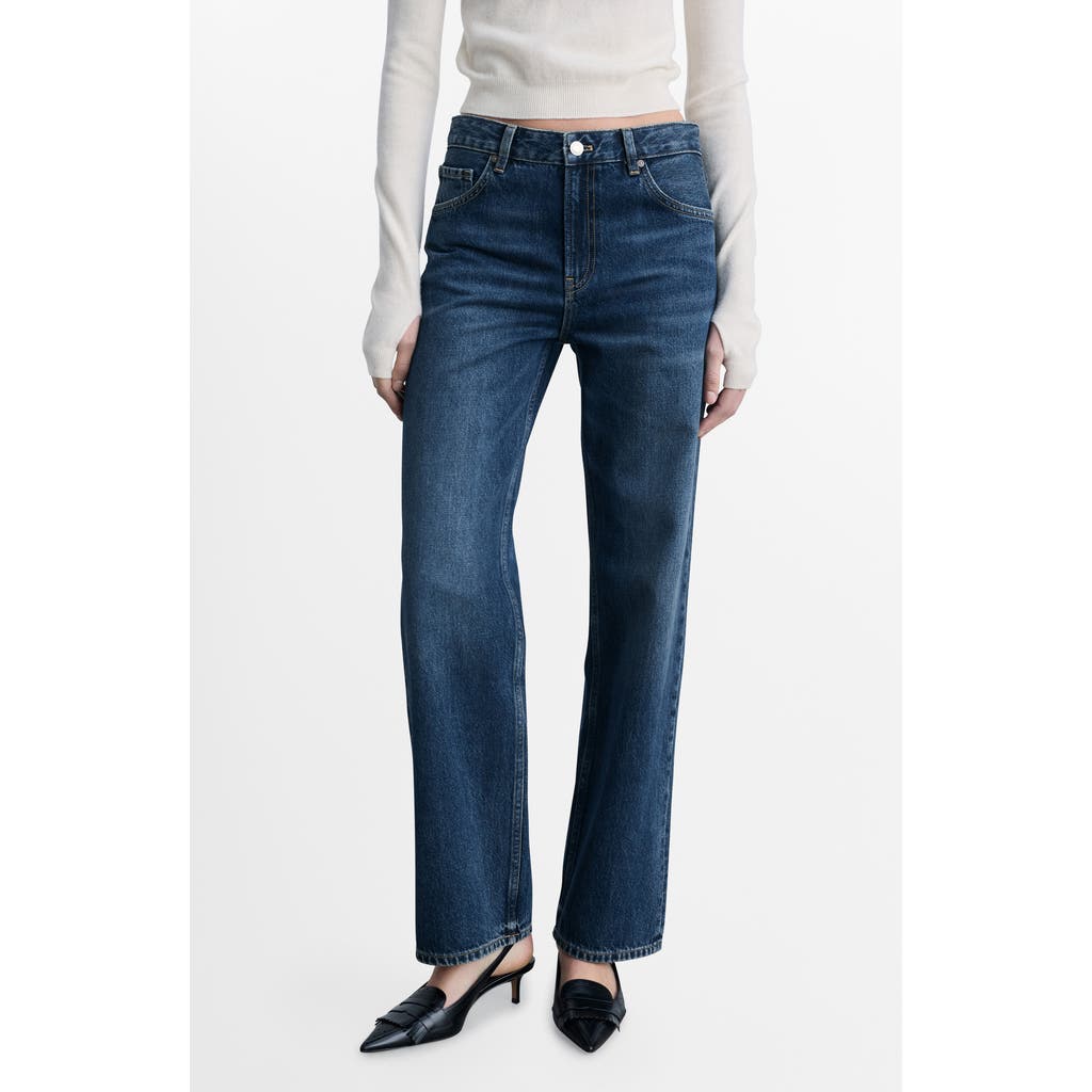 Mango High-waist Slouchy Jeans Dark Blue In Dark Blue