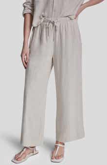 DKNY Jeans High Waist Linen Blend Pants