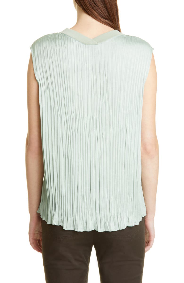 Vince Crushed Sleeveless Double V-Neck Blouse, Alternate, color,