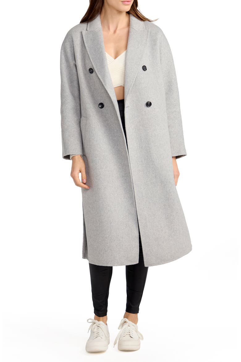 Guest List Oversize Double Breasted Wool Blend Coat, Alternate, color, GREY MARLE