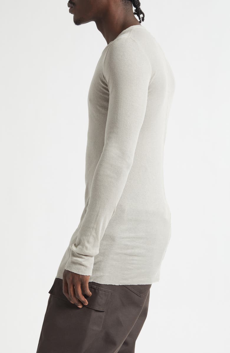 Rick Owens Long Sleeve Rib T-Shirt, Alternate, color, Pearl