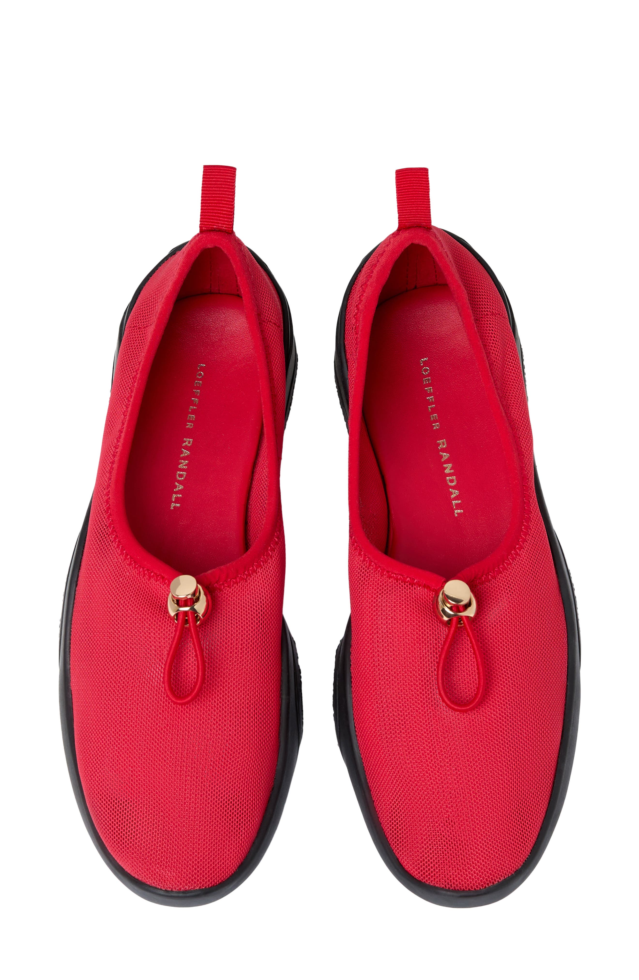 Loeffler Randall Raina Stretch Knit Flat, Alternate, color, Red/ Black