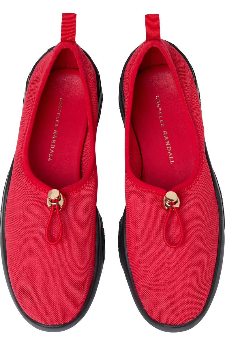 Loeffler Randall Raina Stretch Knit Flat, Alternate, color, Red/ Black