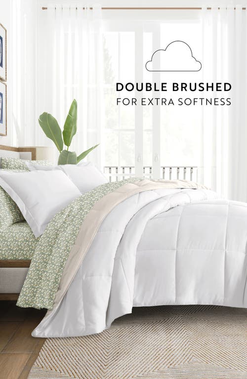 Homespun 7-piece Assorted Reversible Comforter Set In White