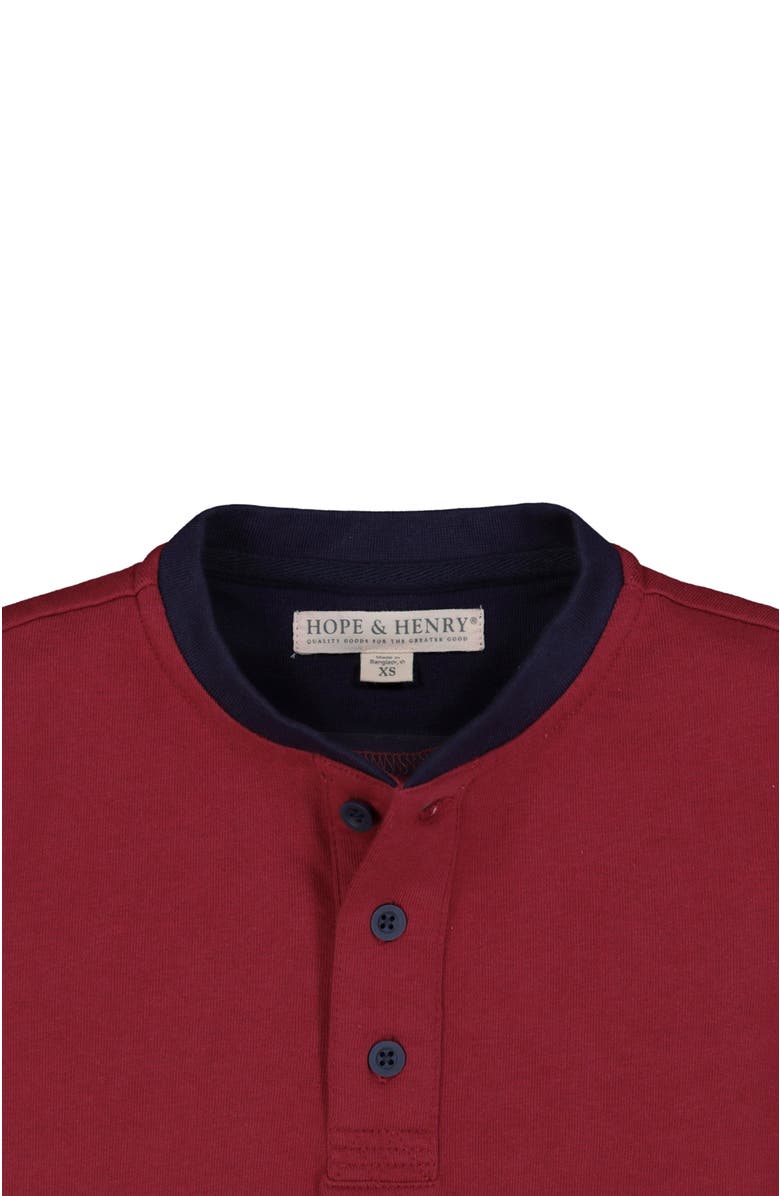 Hope & Henry Baby Boys' Short Sleeve Henley Tee, Infant, Alternate, color, Dark Red