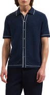Bugatchi Short Sleeve Full Button Sweater