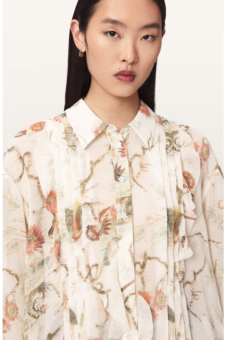 Minna Ruffle Pleated Shirt, Alternate, color, TARAVAO WHITE