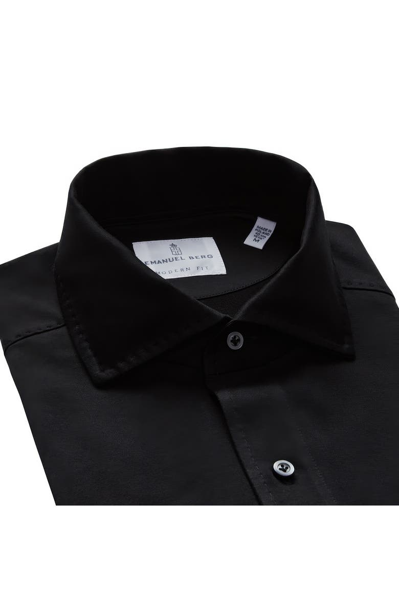 Emanuel Berg Textured Luxe Polo, Alternate, color, Black