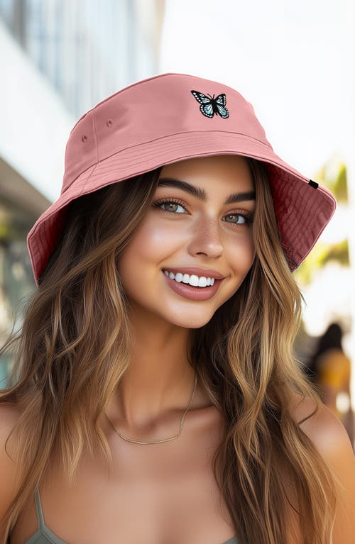 Dalix Butterfly Bucket Hat In Peach Melba