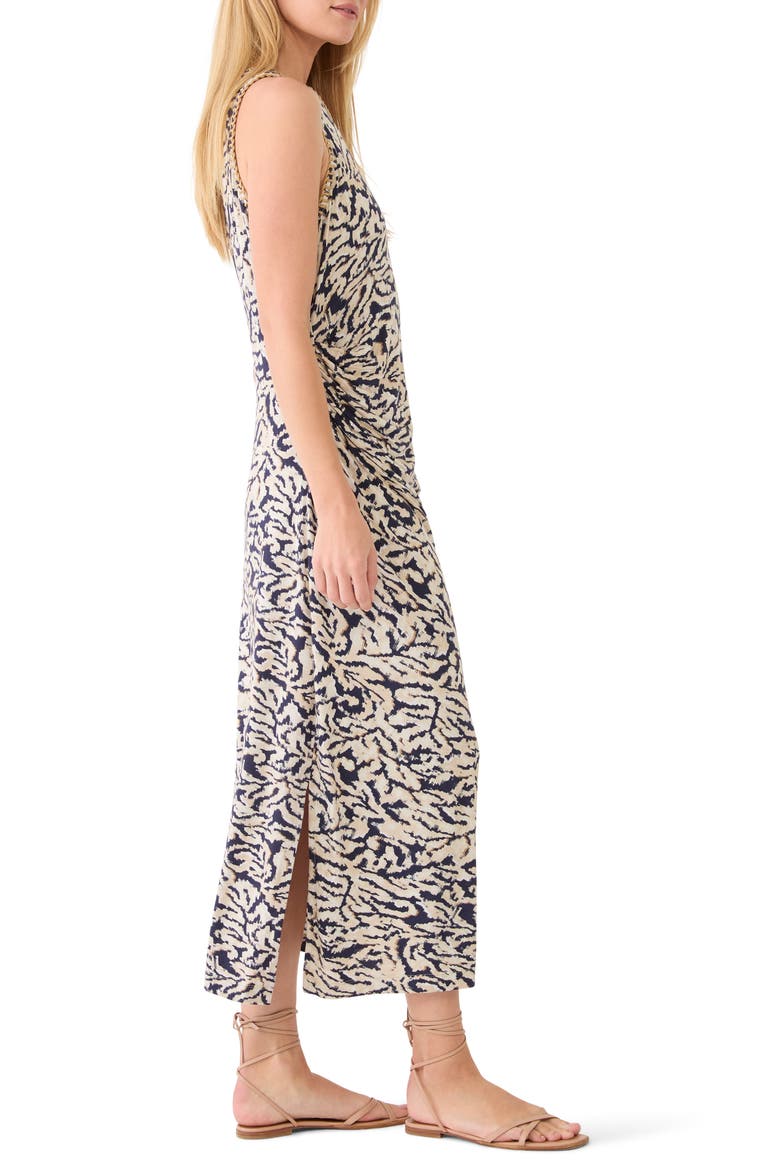 Contrast Swirl Sleeveless Midi Dress, Alternate, color, NEUTRAL MULTI